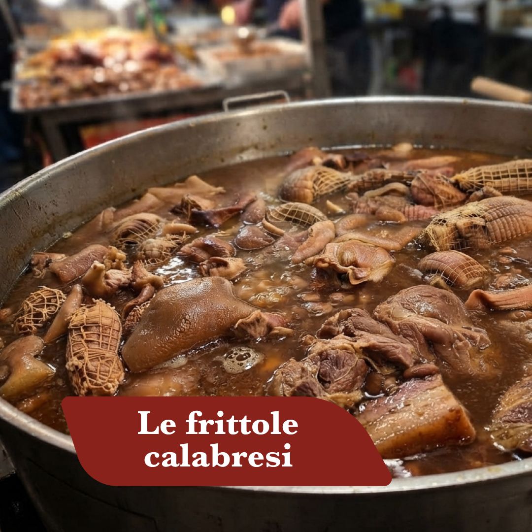Frittole calabresi in cottura nella caddàra di rame