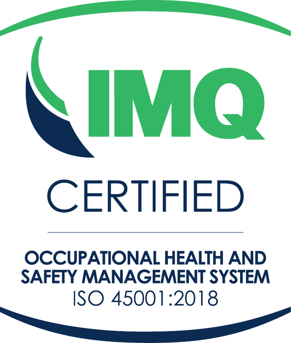 Logo IMQ Certified - Occupational Health and Safety Management System ISO 45001:2018