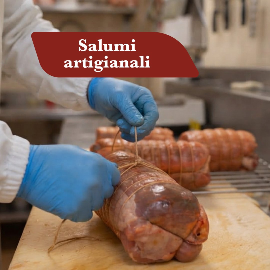 Salumi artigianali: lavorazione a mano nel laboratorio di norcineria